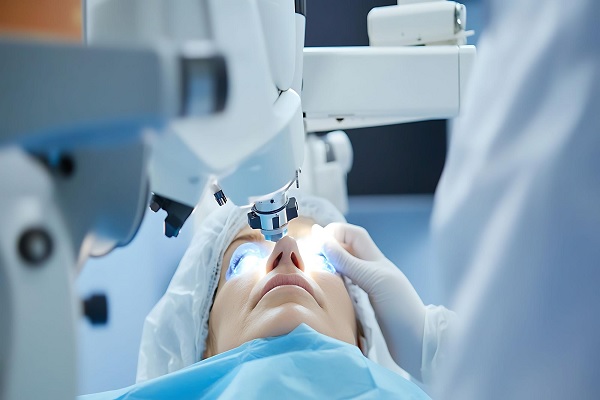 cirugía láser refractiva - Paciente sometido a una cirugía ocular LASIK con tecnología de precisión y equipos avanzados